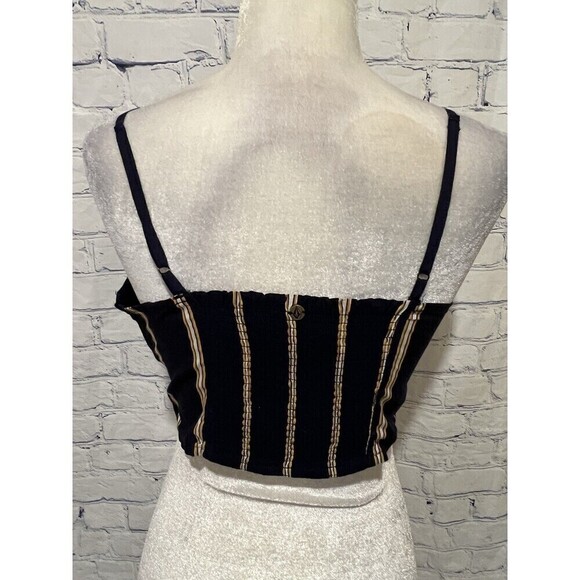 Volcom striped Adjustable Strap crop top with tie size Medium - Picture 4 of 7
